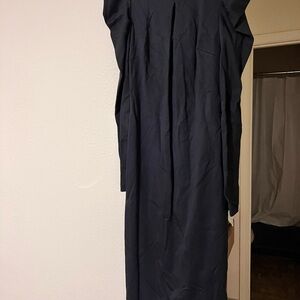 Bebe Black Women's long puff shoulder dress